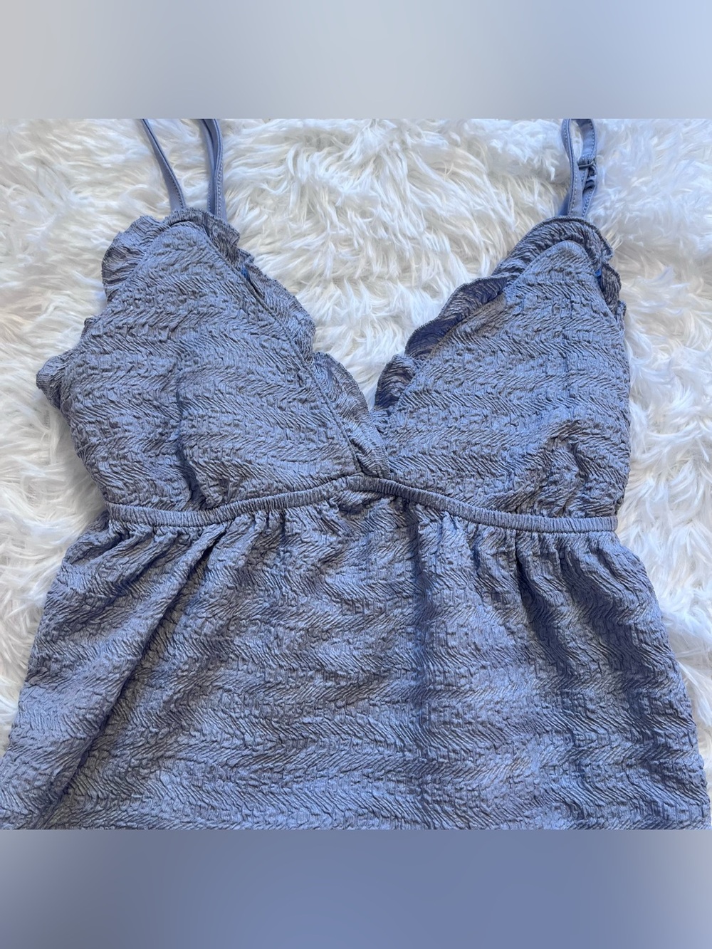 🍟y2k periwinkle blue babydoll top small - Picture 3 of 8